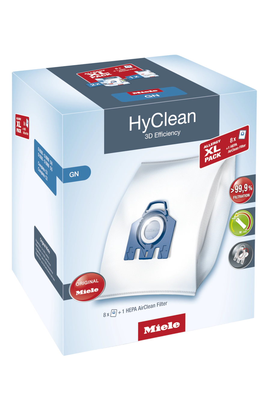 Комплект мешков пылесборников Allergy XL Pack 2 HyClean GN + фильтр HA 50 Miele купить в Нижнем Новгороде | Всегда в наличии! | Артикул 10632880 | Официальный сайт
